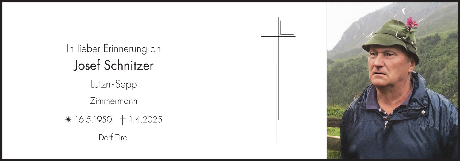 Sterbebild: Josef Schnitzer