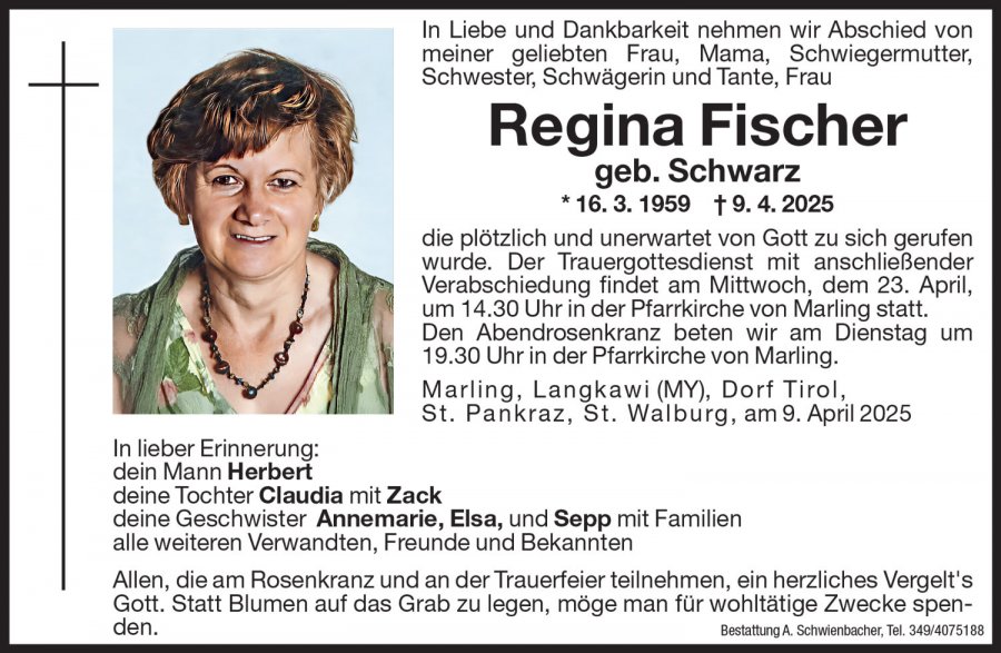 Medien: Regina Fischer geb. Schwarz