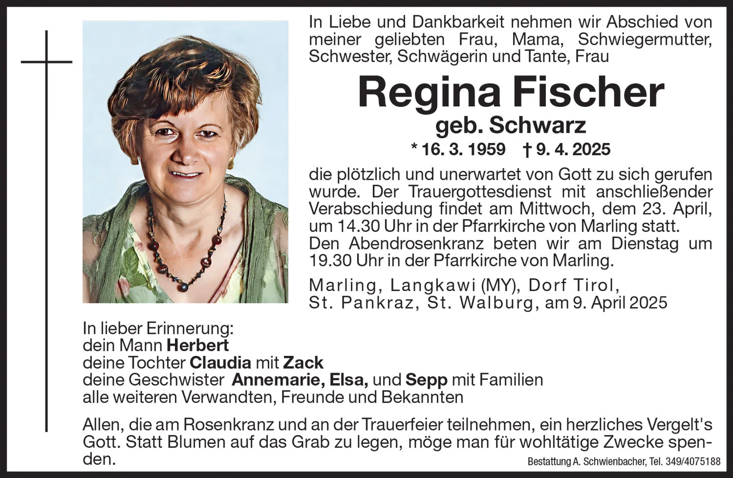 Medien: Regina Fischer geb. Schwarz