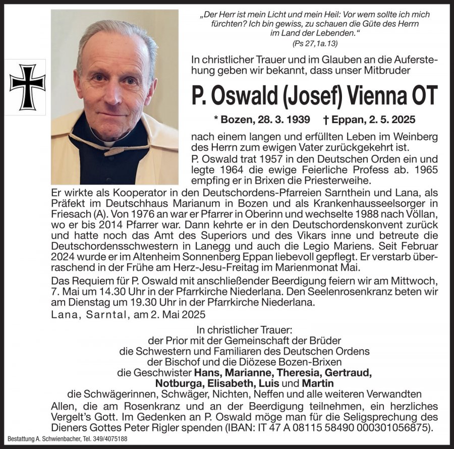 Medien: P. Oswald (Josef) Vienna OT