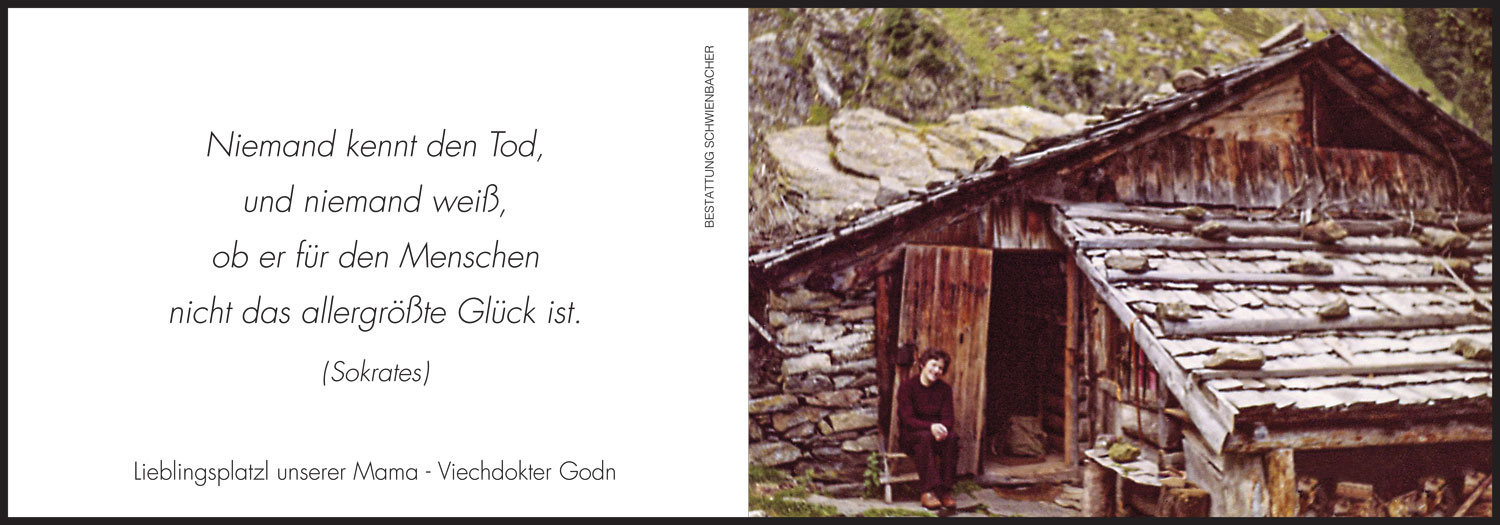 Sterbebild: Maria Wwe. Burger geb. Haller