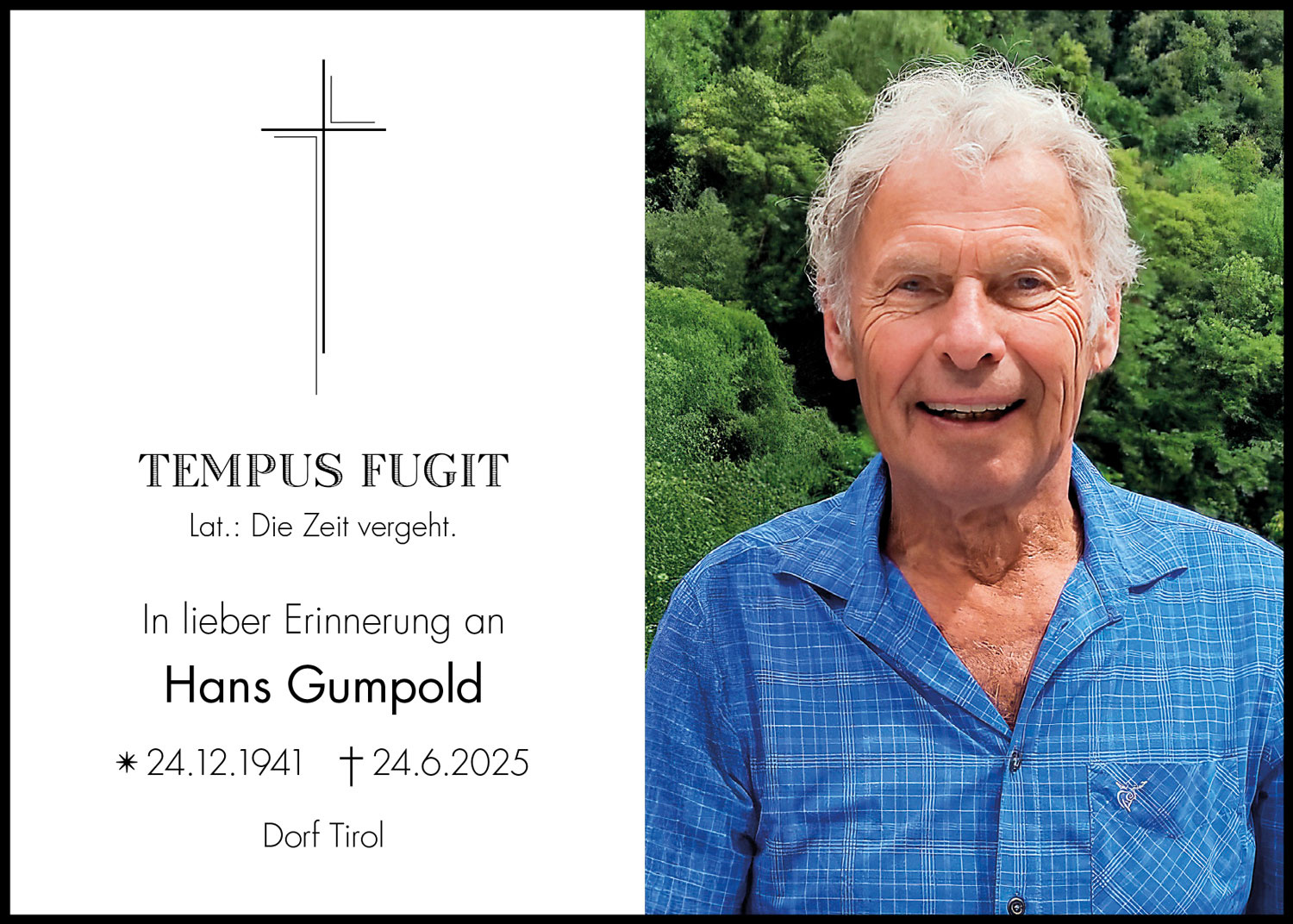 Sterbebild: Hans Gumpold