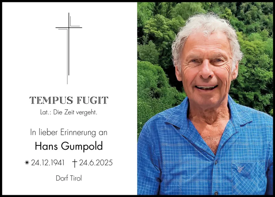Sterbebild: Hans Gumpold