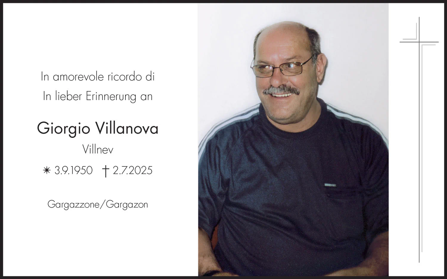 Sterbebild: Giorgio Villanova