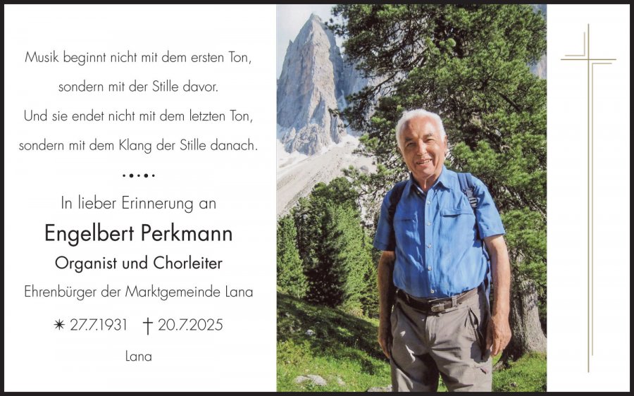 Sterbebild: Engelbert Perkmann