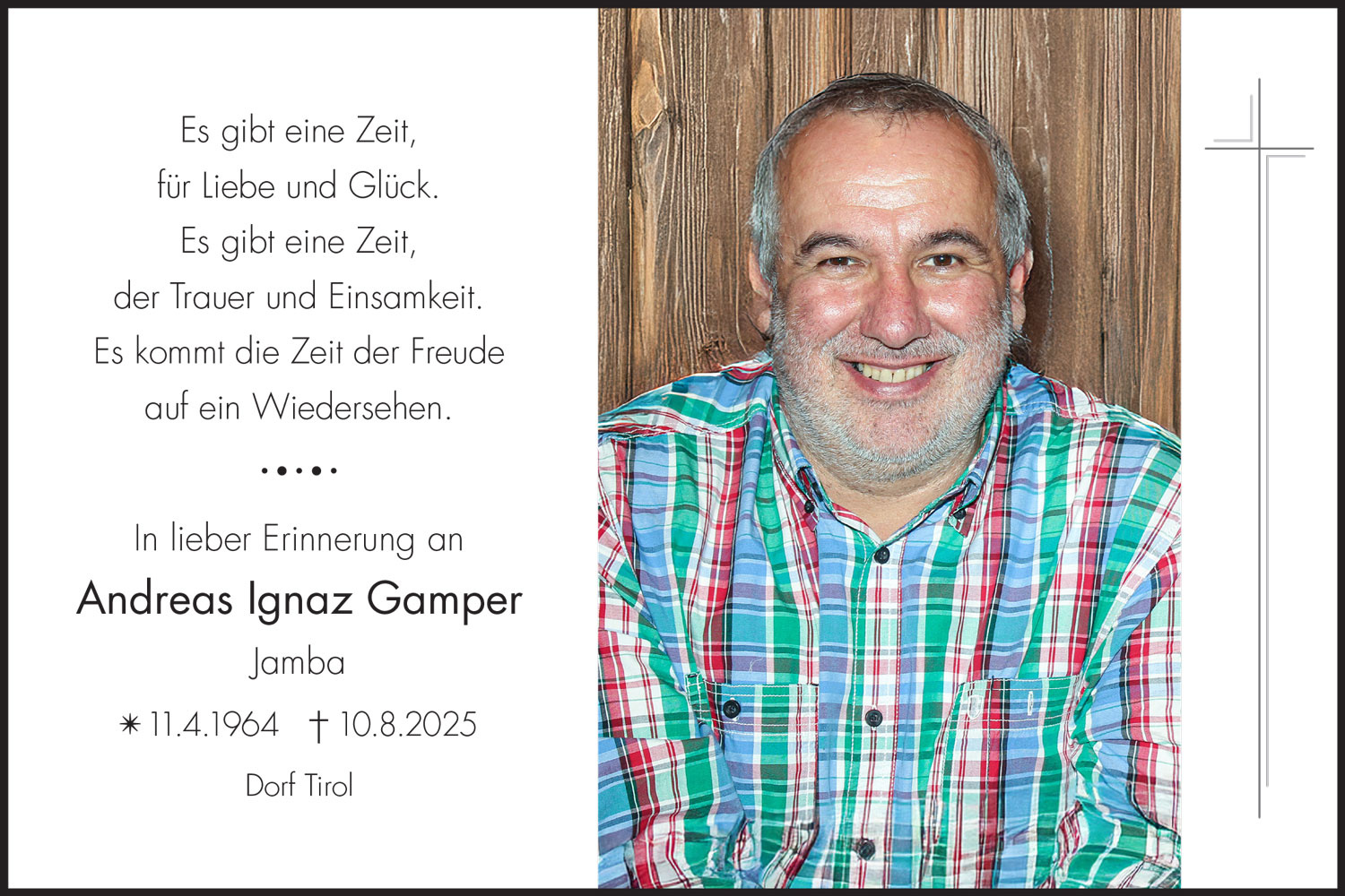 Sterbebild: Andreas Ignaz Gamper