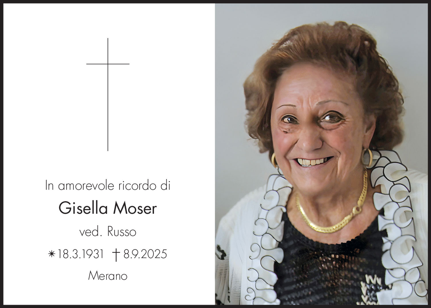 Sterbebild: Gisella ved. Russo nata Moser