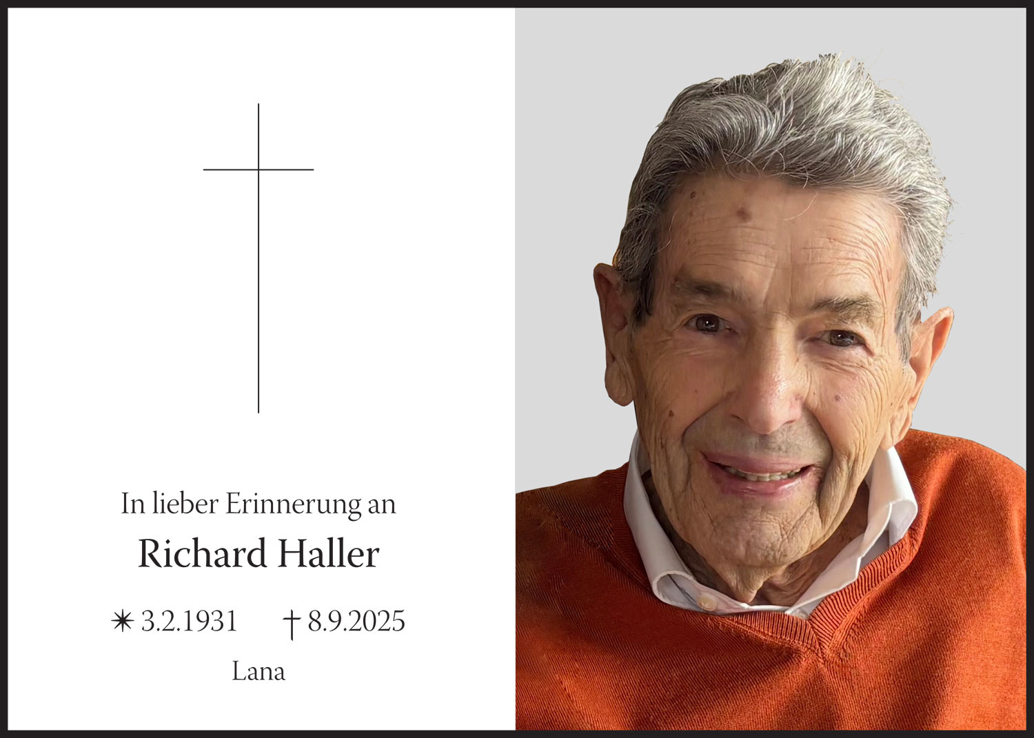 Sterbebild: Richard Haller