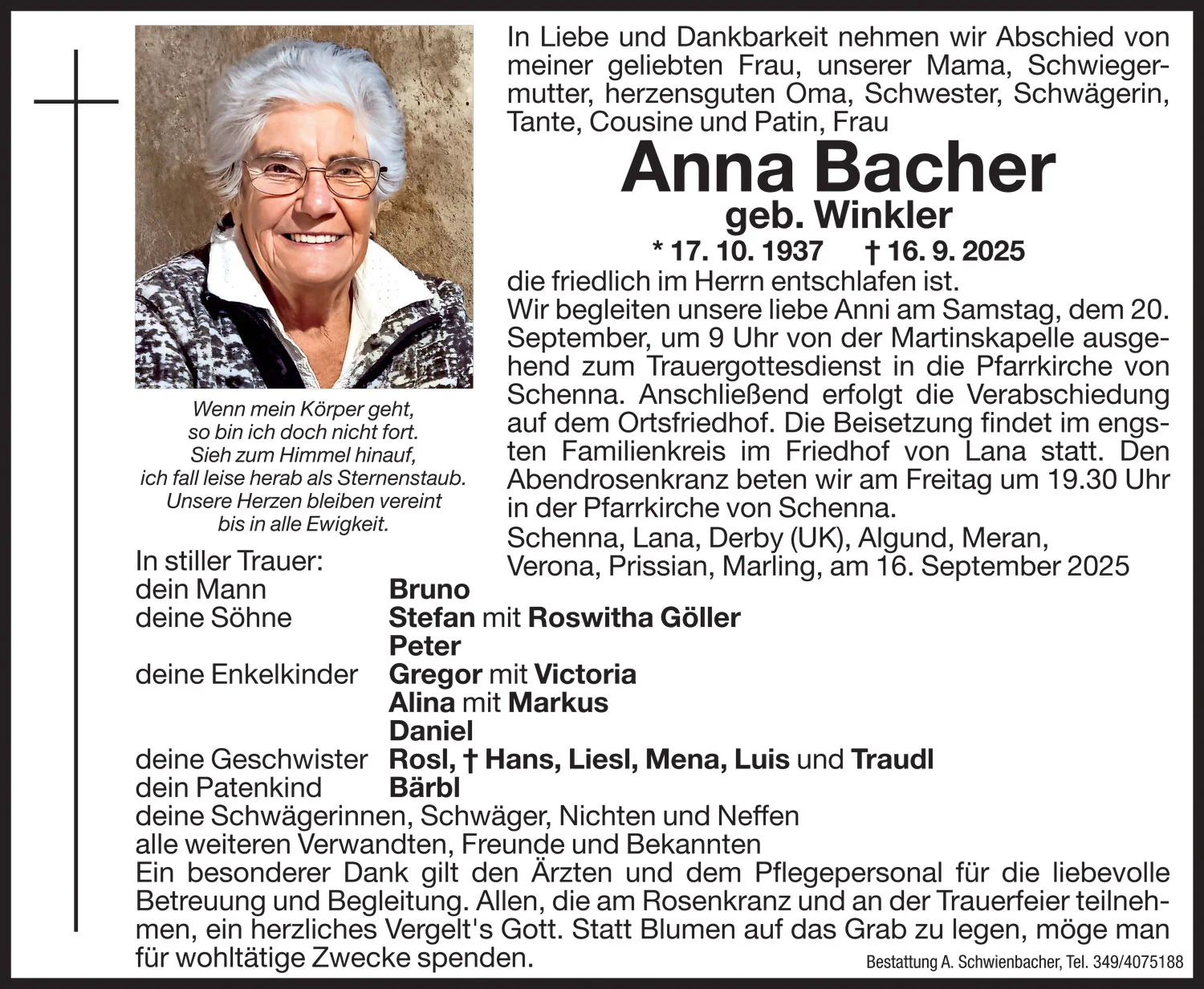 Medien: Anna Bacher geb. Winkler
