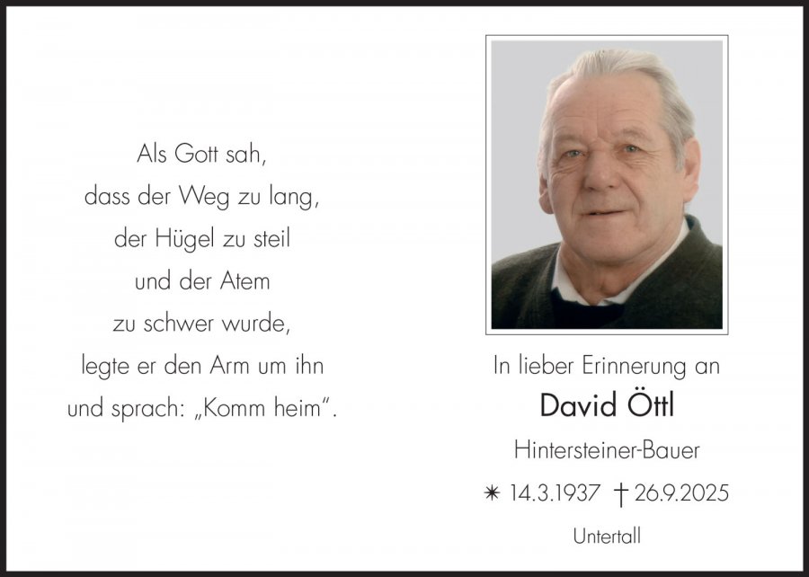 Sterbebild: David Öttl