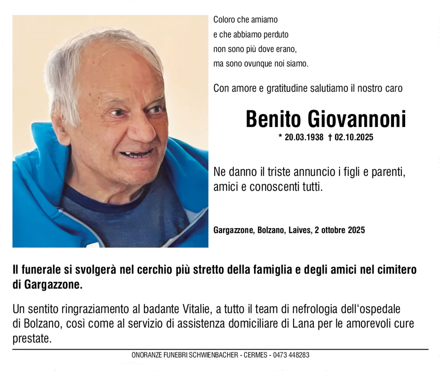 Medien: Benito Giovannoni