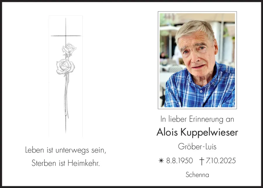 Sterbebild: Alois Kuppelwieser