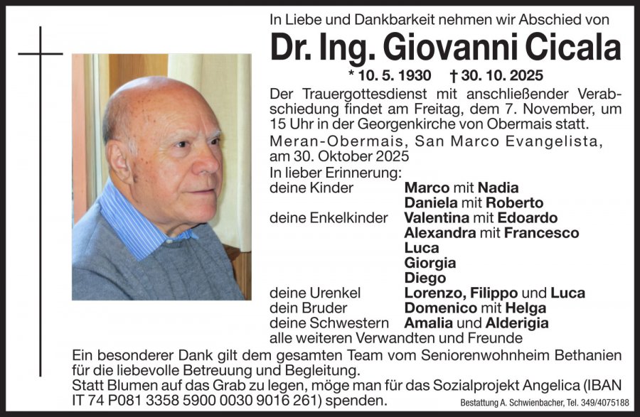 Medien: Dr. Ing. Giovanni Cicala