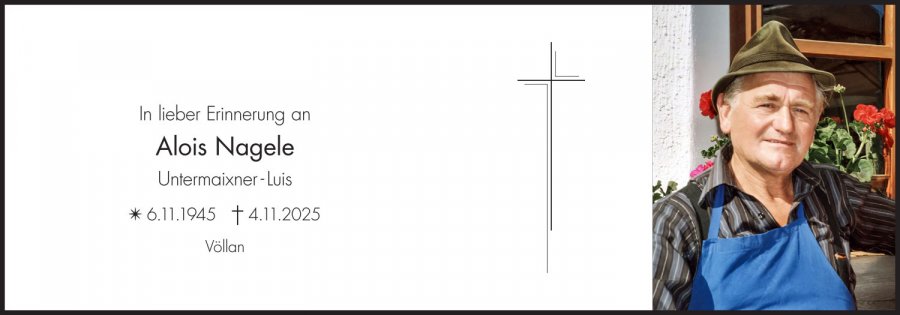 Sterbebild: Alois Nagele