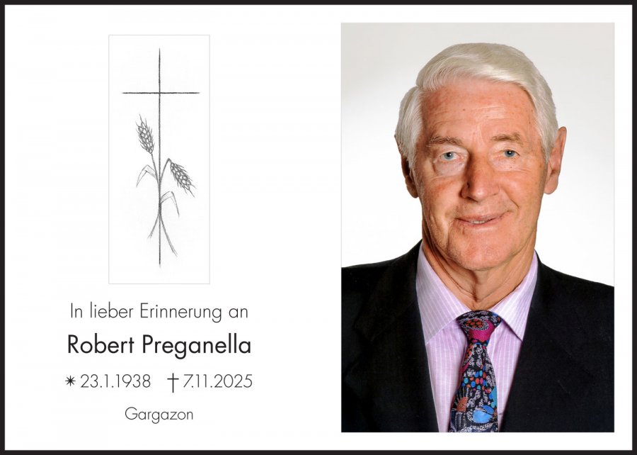 Sterbebild: Robert Preganella