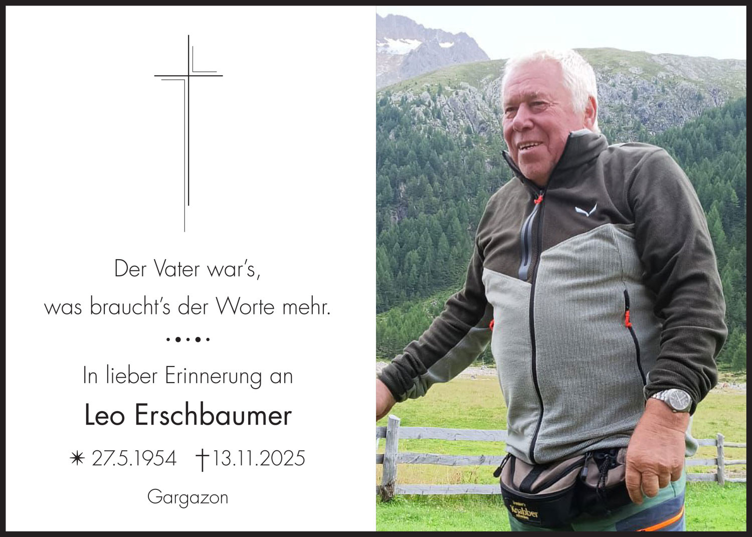 Sterbebild: Leo Erschbaumer