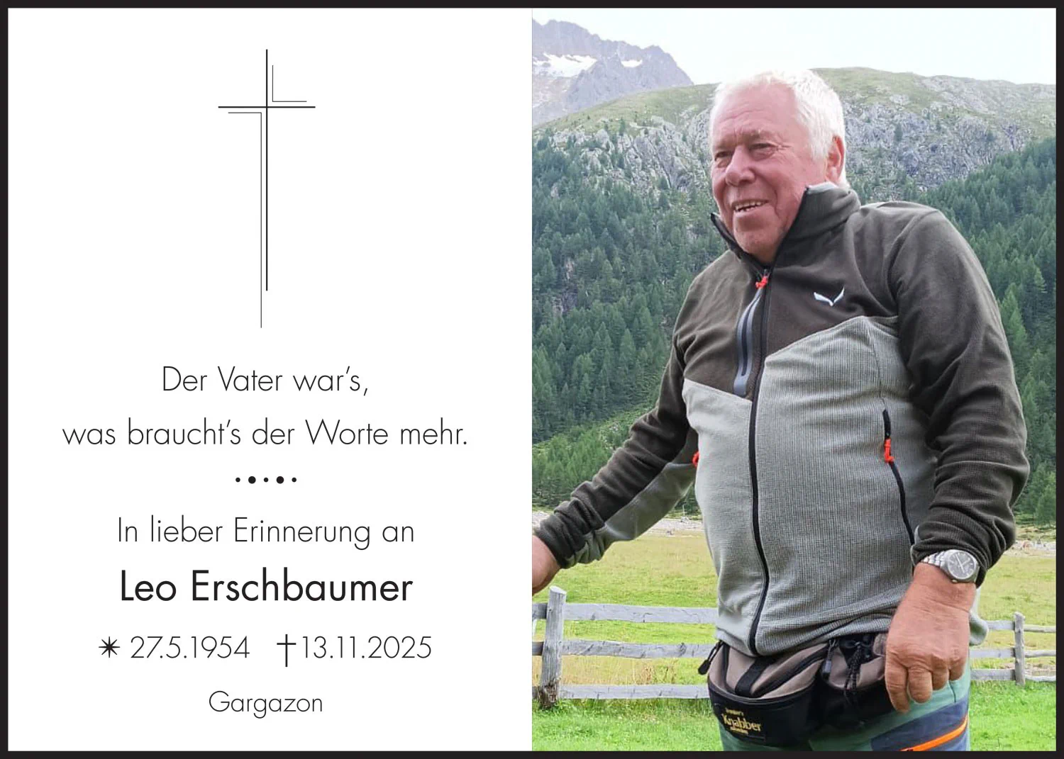 Sterbebild: Leo Erschbaumer