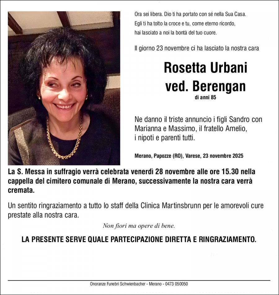 Medien: Rosetta Urbani ved. Berengan