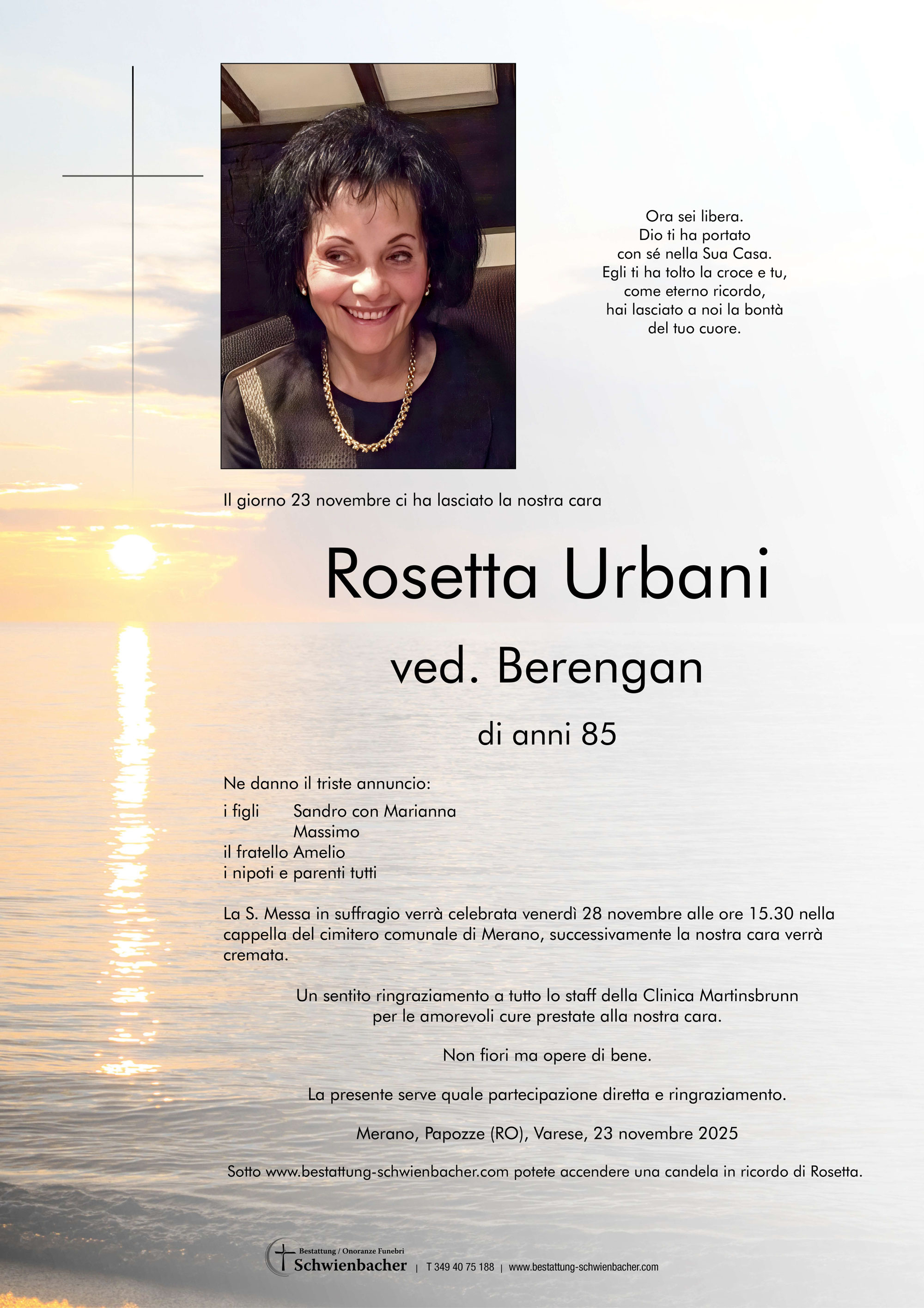 Parte: Rosetta Urbani ved. Berengan 