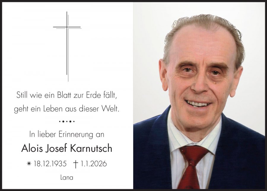 Sterbebild: Alois Josef Karnutsch