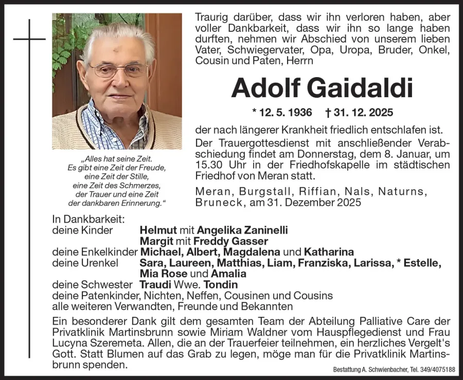Medien: Adolf Gaidaldi