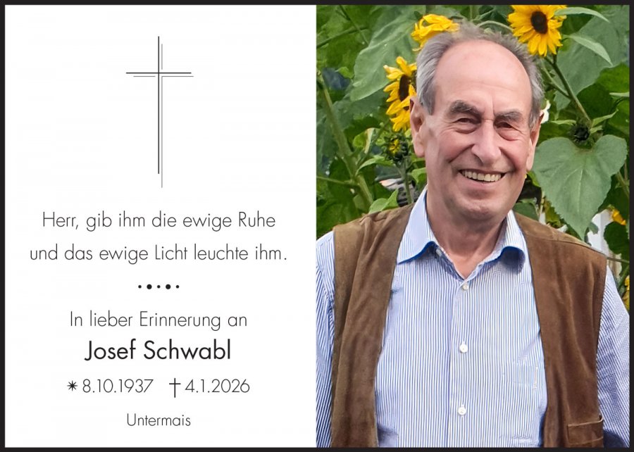 Sterbebild: Josef Schwabl