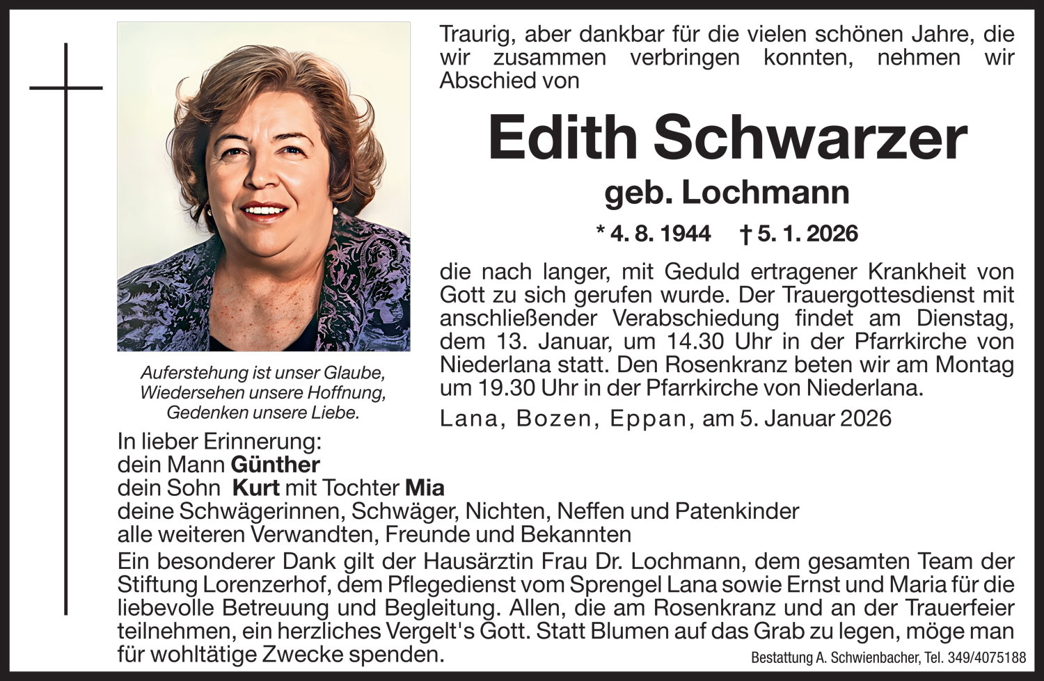 Medien: Edith Schwarzer geb. Lochmann