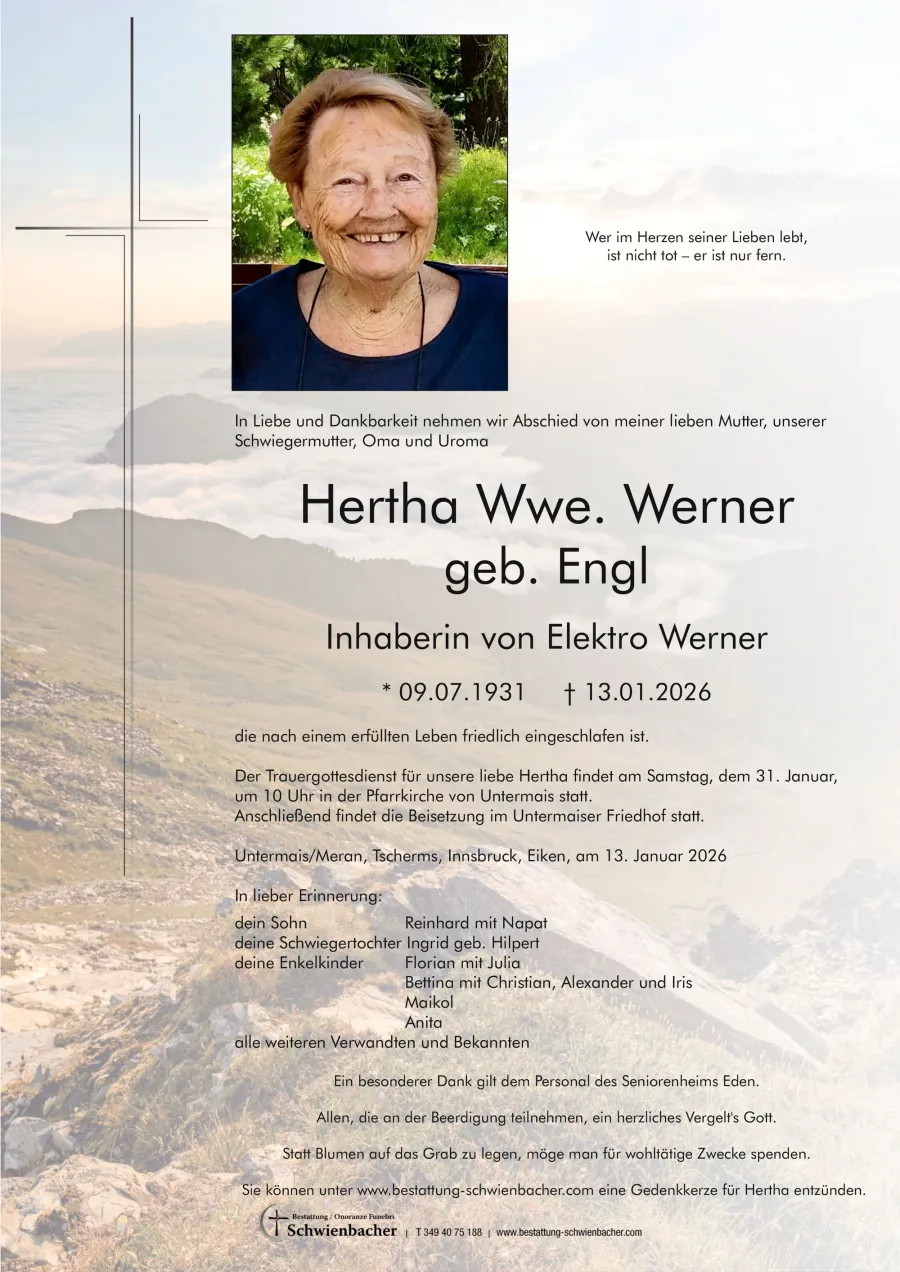 Parte: Hertha Wwe. Werner geb. Engl
