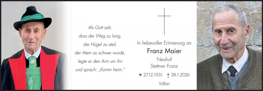 Sterbebild: Franz Maier