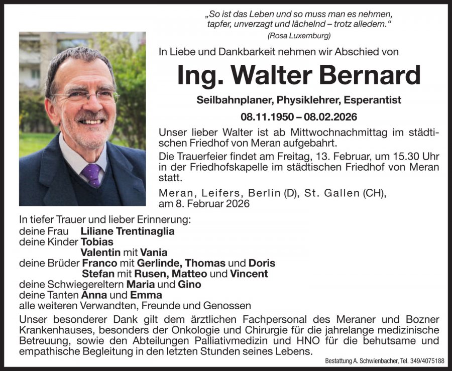 Medien: Ing. Walter Bernard