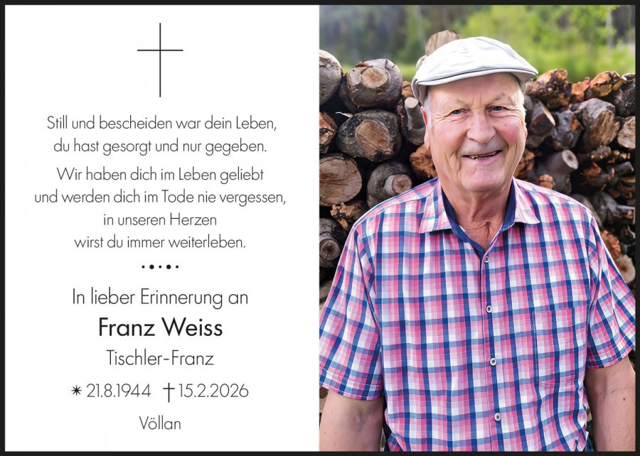 Sterbebild: Franz Weiss
