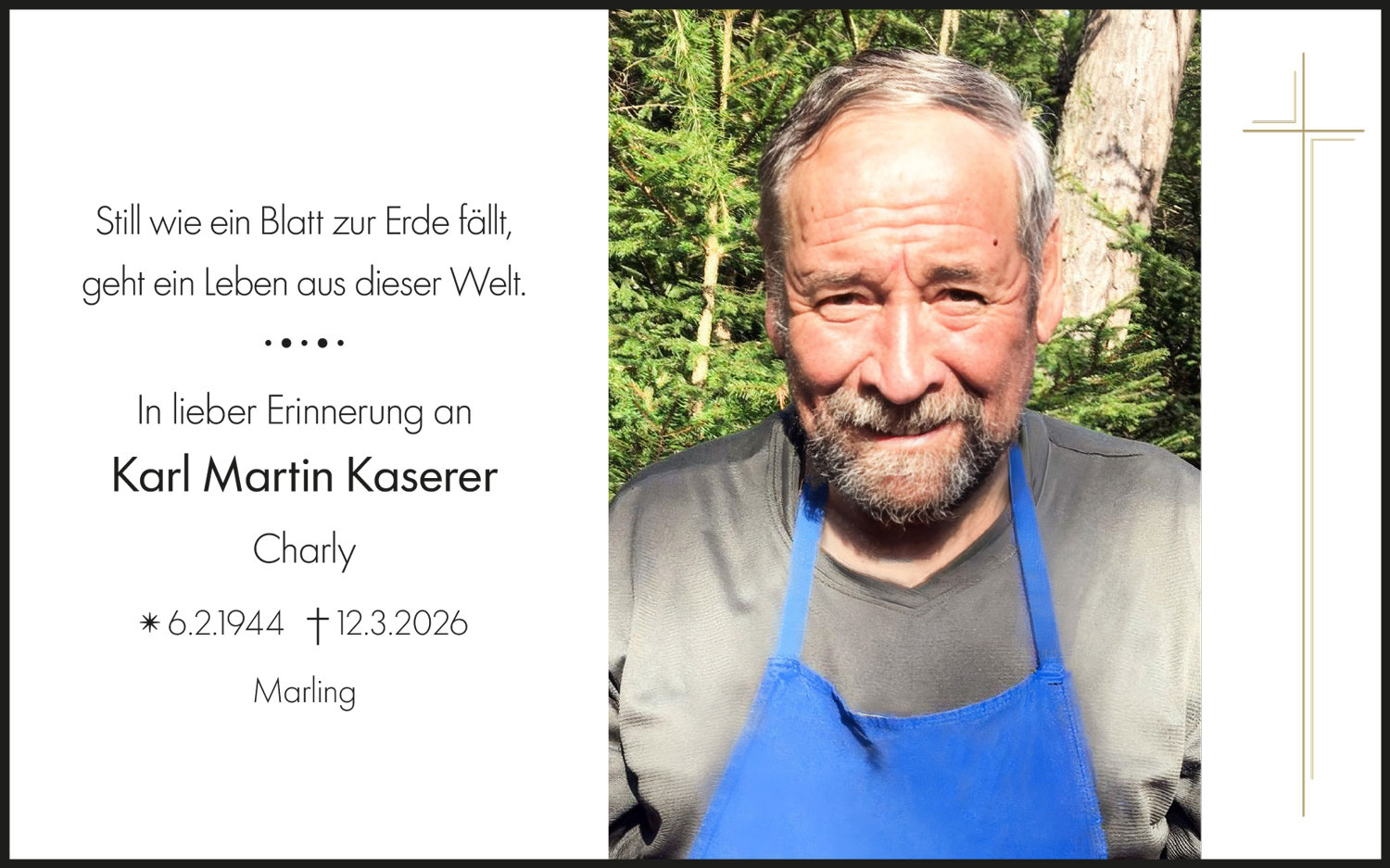 Sterbebild: Karl Martin Kaserer