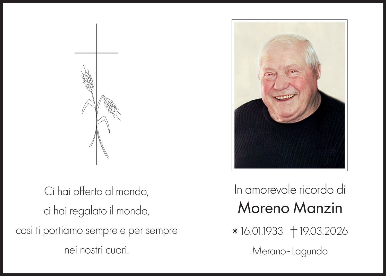 Sterbebild: Moreno Manzin