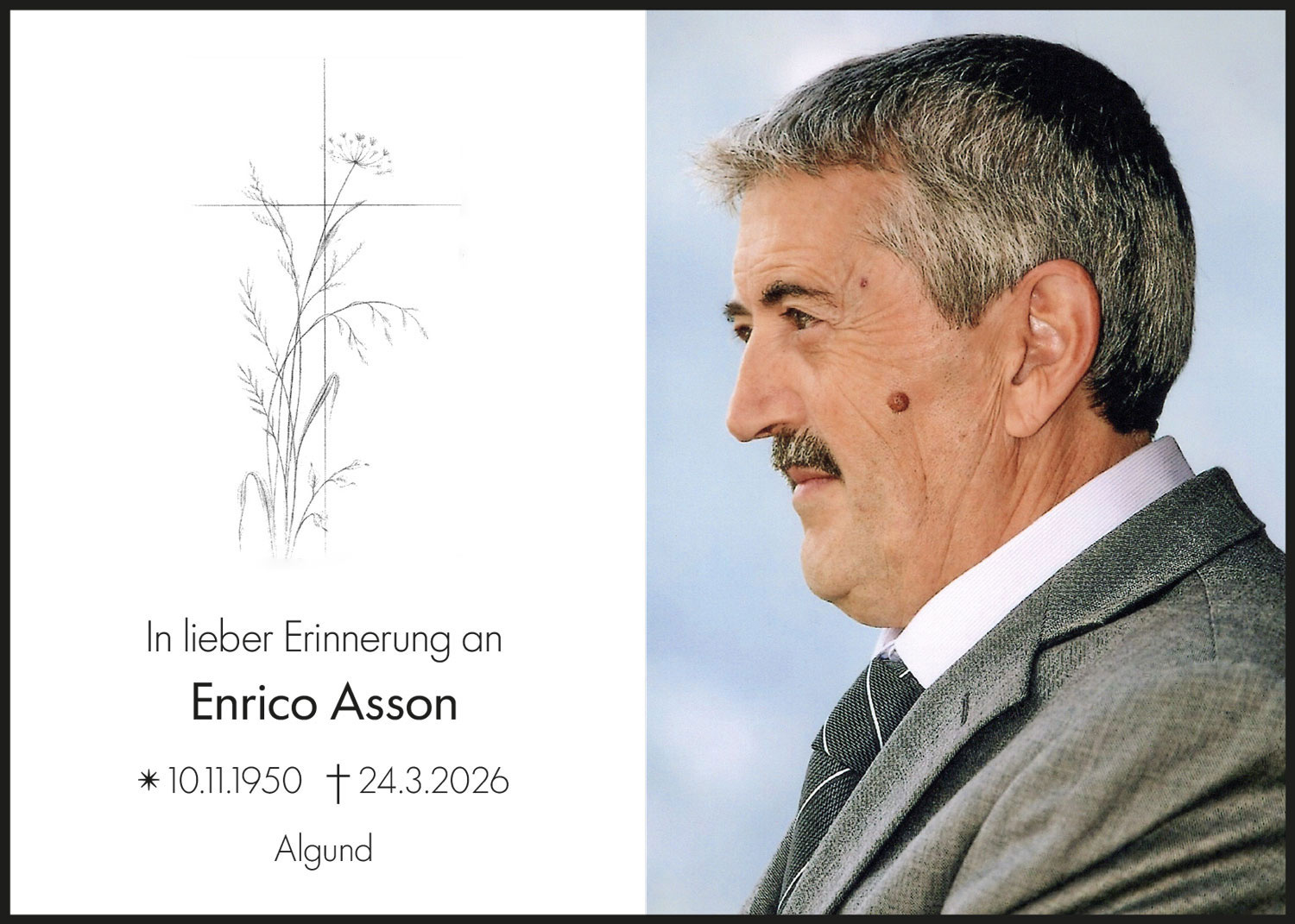 Sterbebild: Enrico Asson