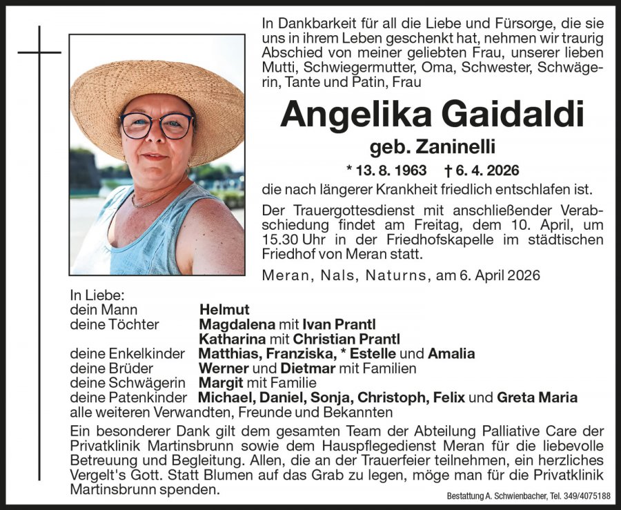 Medien: Angelika Gaidaldi geb. Zaninelli
