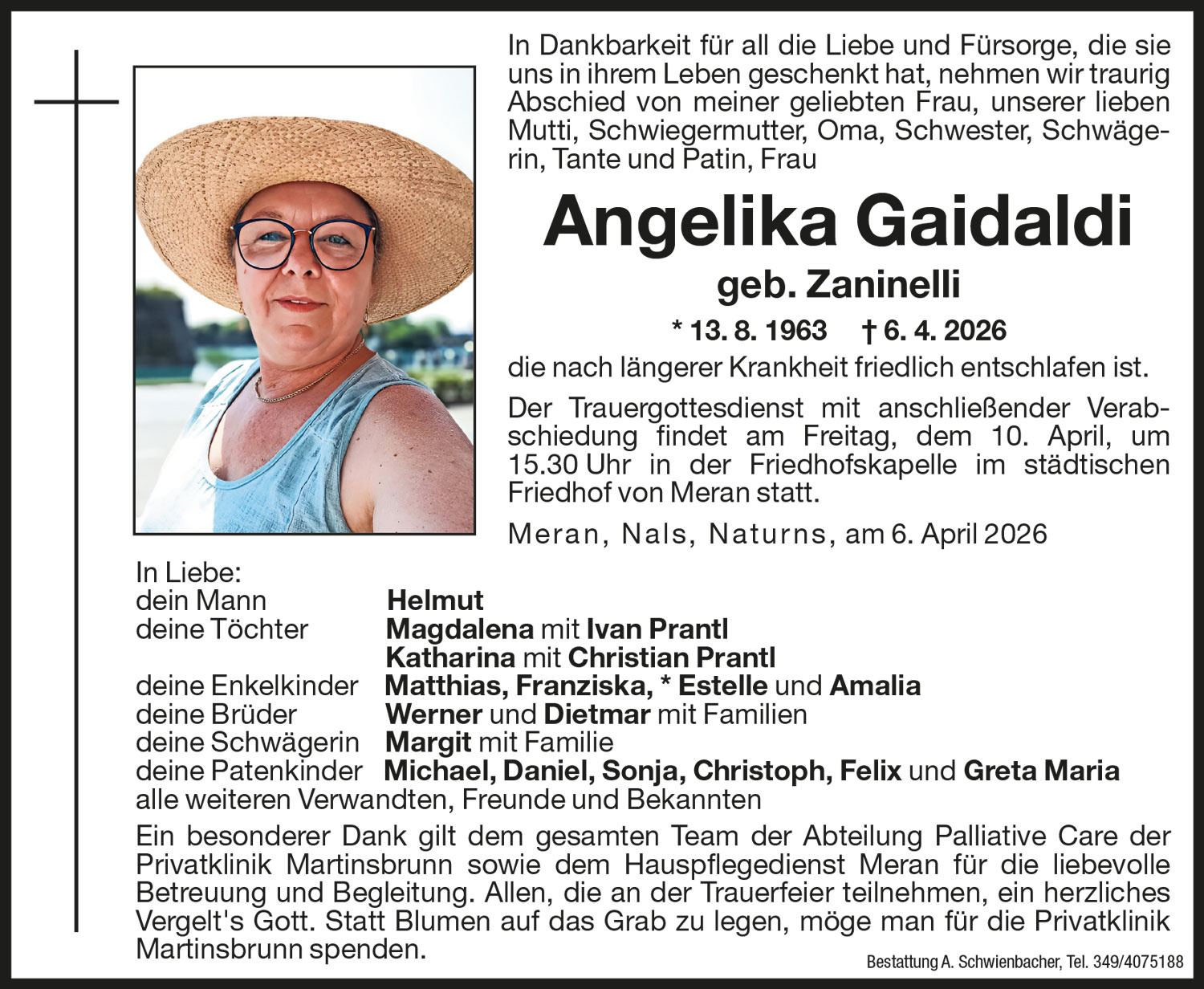 Medien: Angelika Gaidaldi geb. Zaninelli