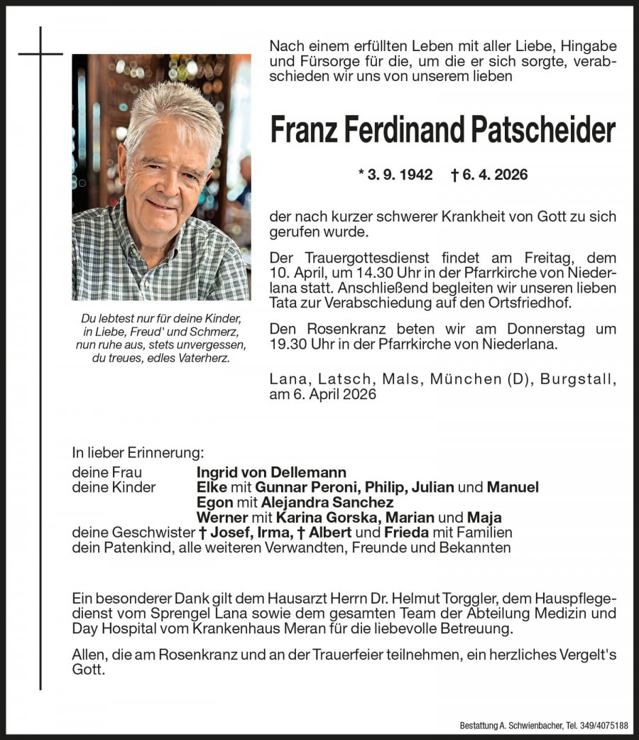 Medien: Franz Ferdinand Patscheider