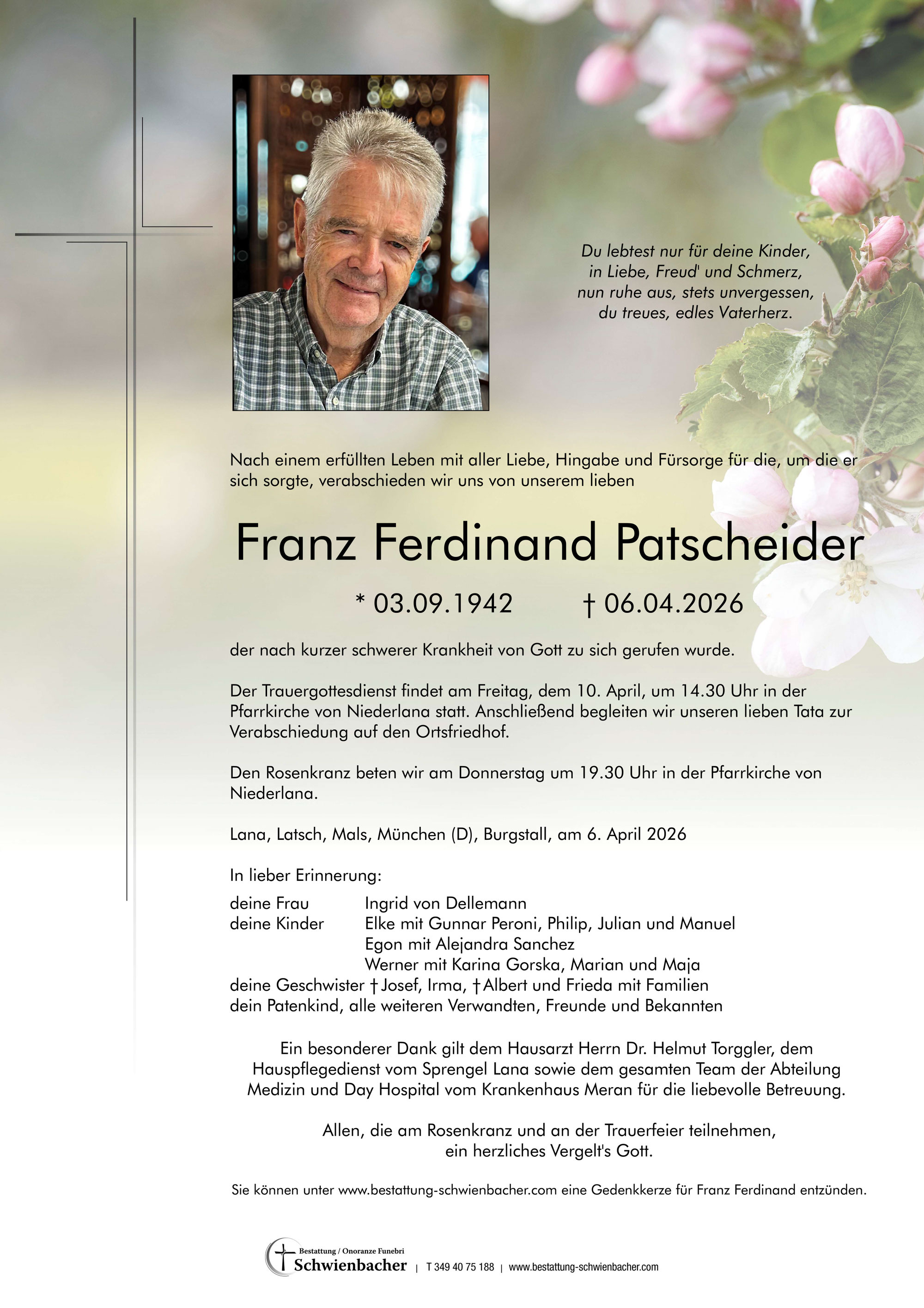 Parte: Franz Ferdinand Patscheider 