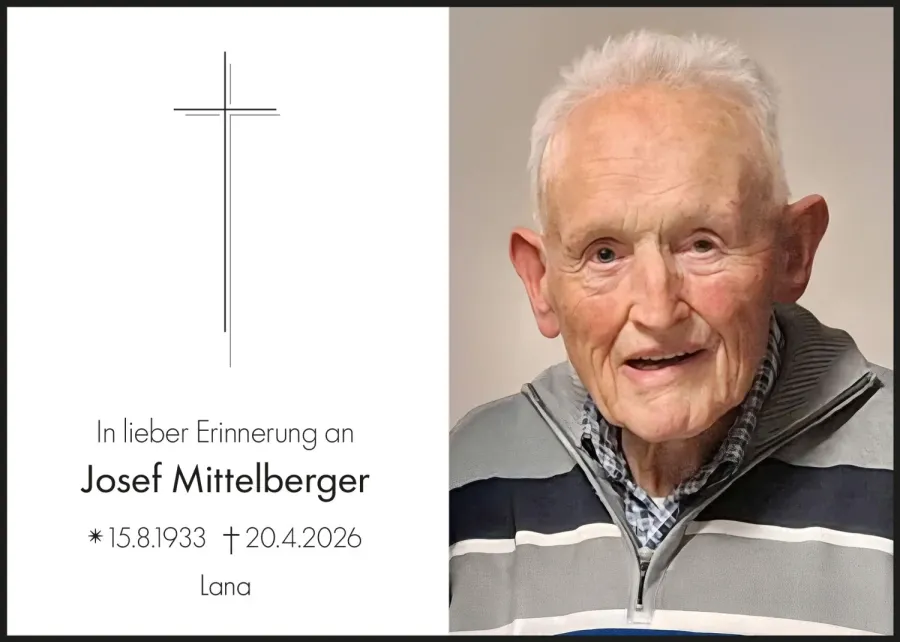 Sterbebild: Josef Mittelberger
