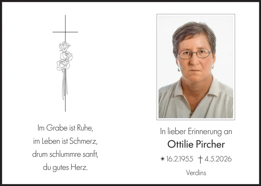 Sterbebild: Ottilie Pircher