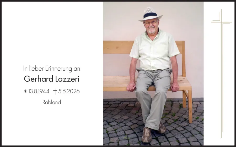 Sterbebild: Gerhard Lazzeri