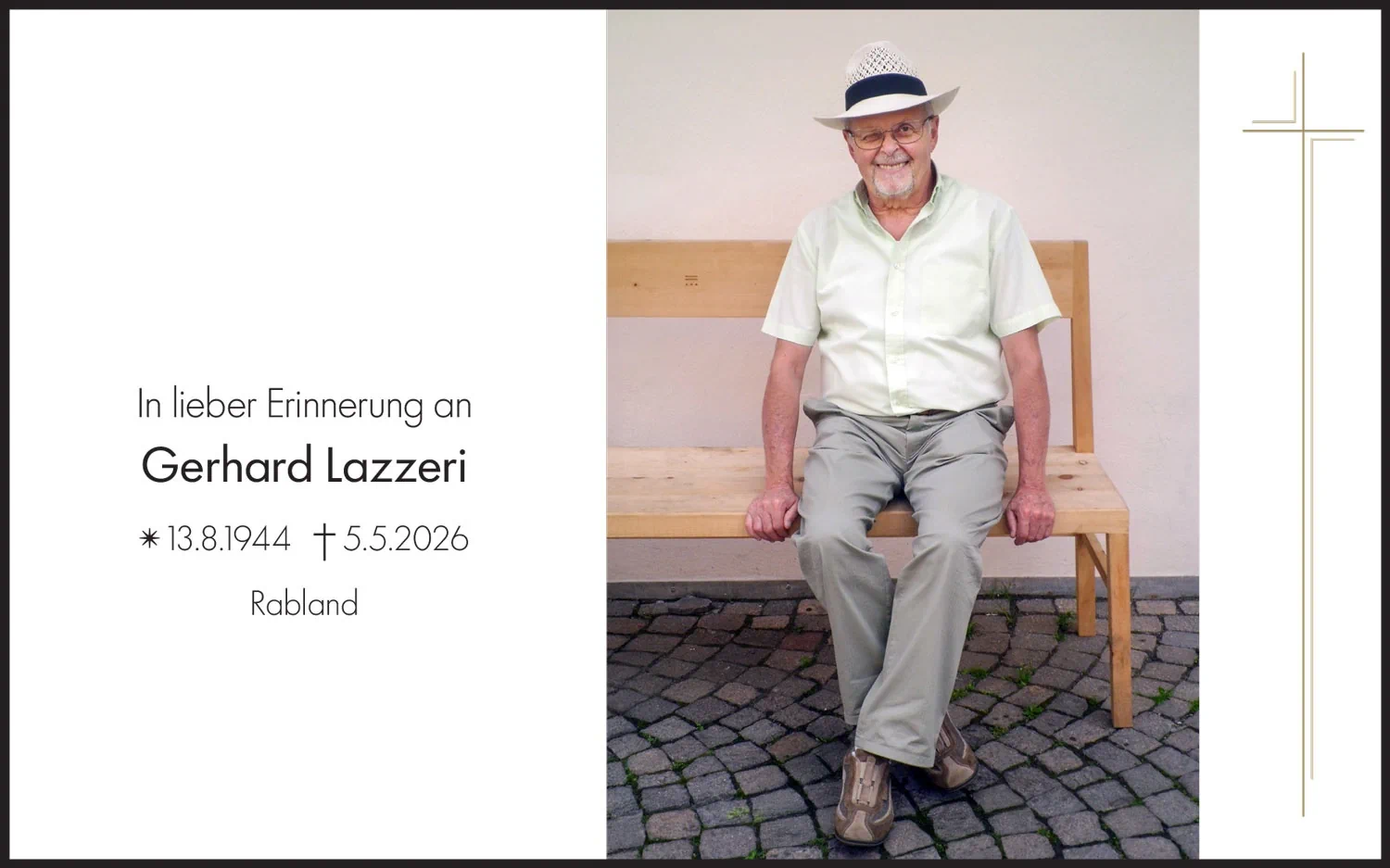 Sterbebild: Gerhard Lazzeri