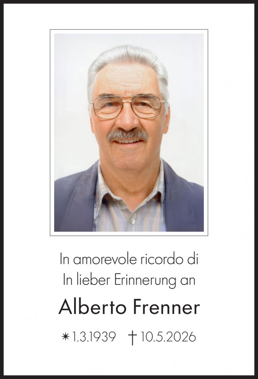 Sterbebild: Alberto Frenner