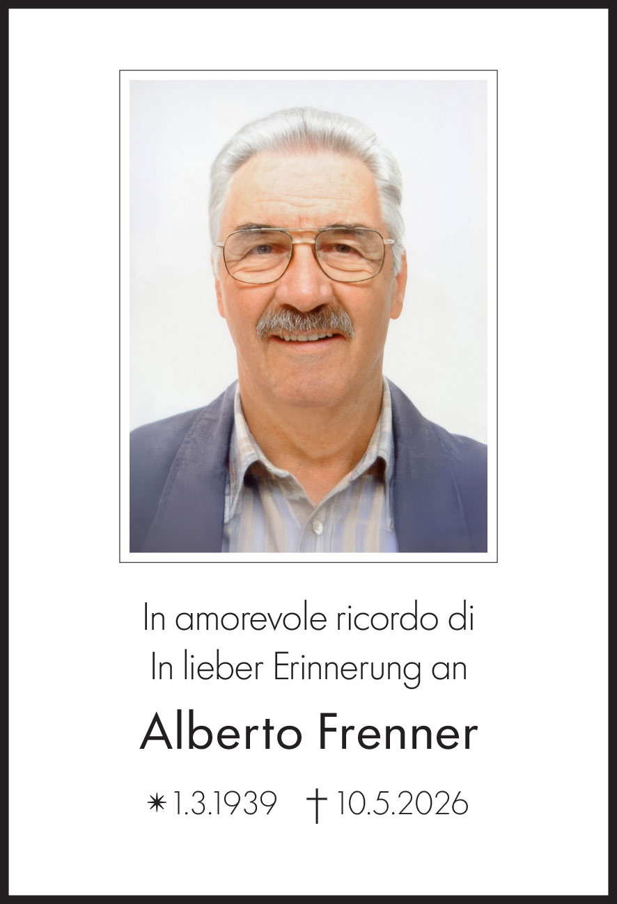 Sterbebild: Alberto Frenner