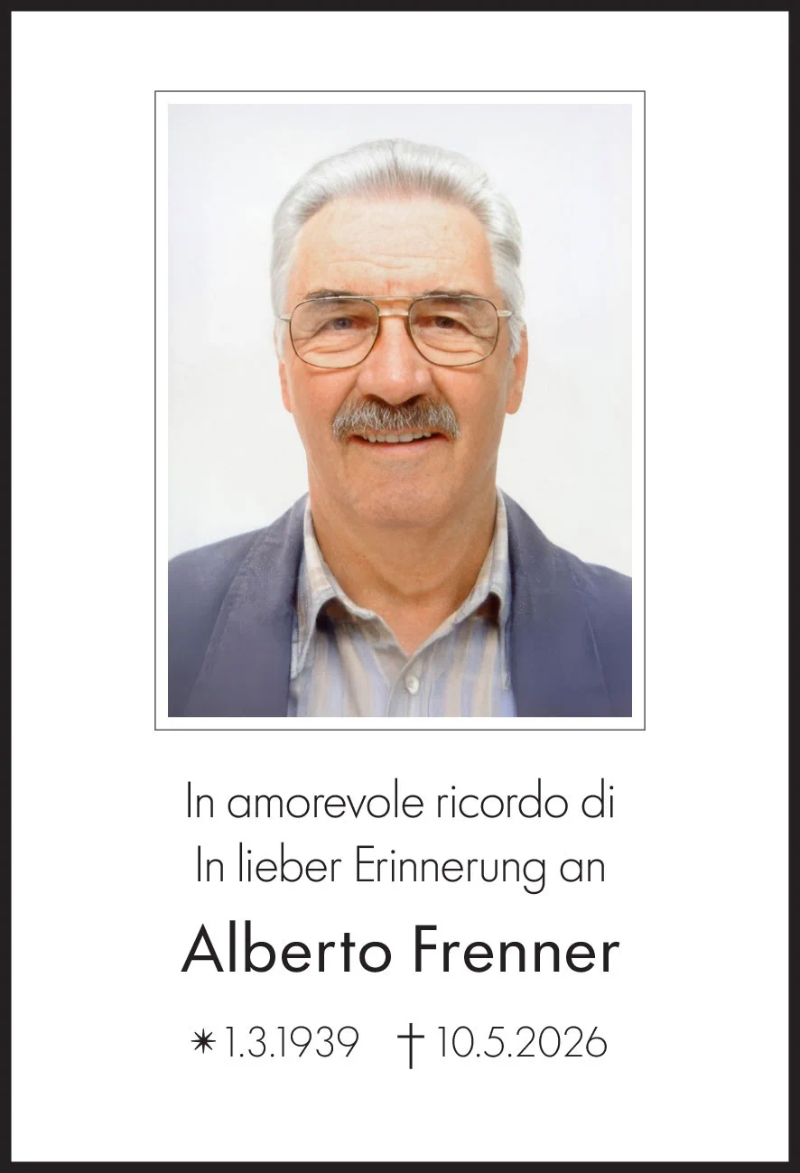 Sterbebild: Alberto Frenner