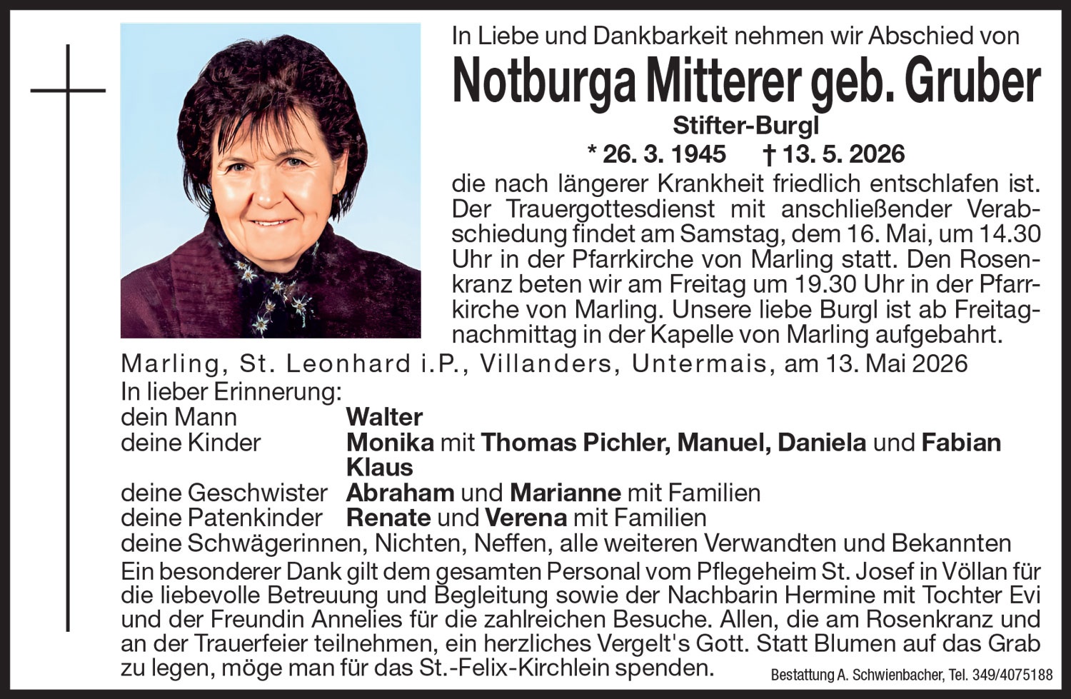 Medien: Notburga Mitterer geb. Gruber