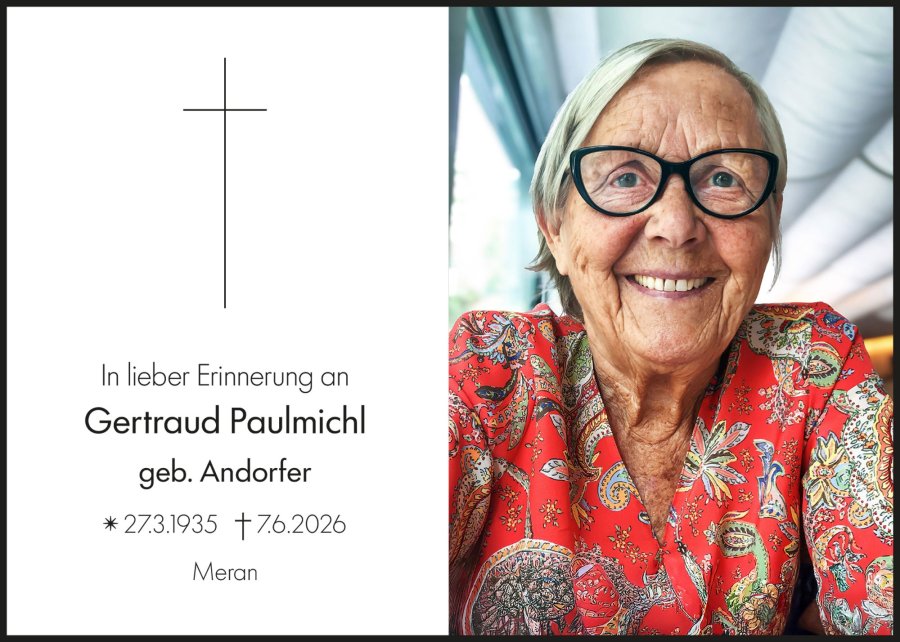 Sterbebild: Gertraud Paulmichl geb. Andorfer
