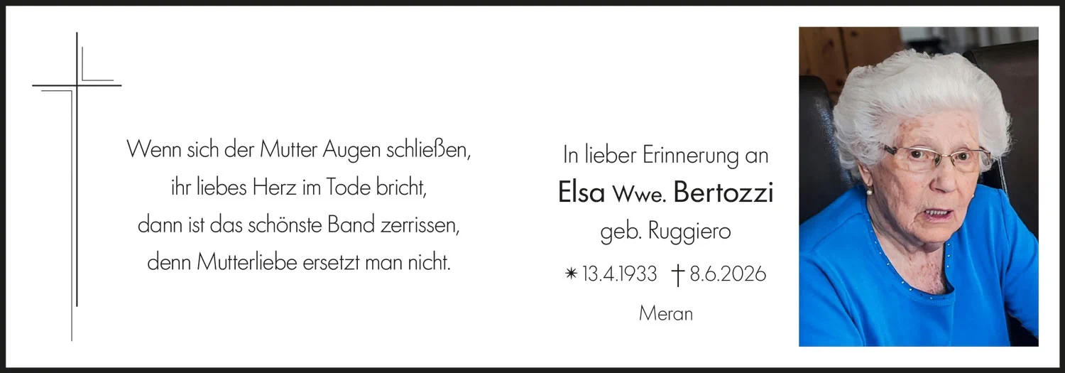 Sterbebild: Elsa Wwe. Bertozzi geb. Ruggiero