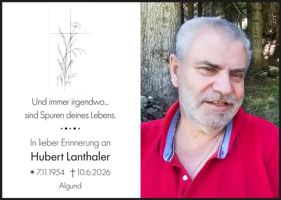 Sterbebild: Hubert Lanthaler