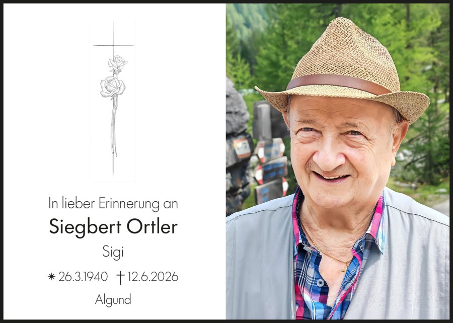 Sterbebild: Siegbert Ortler